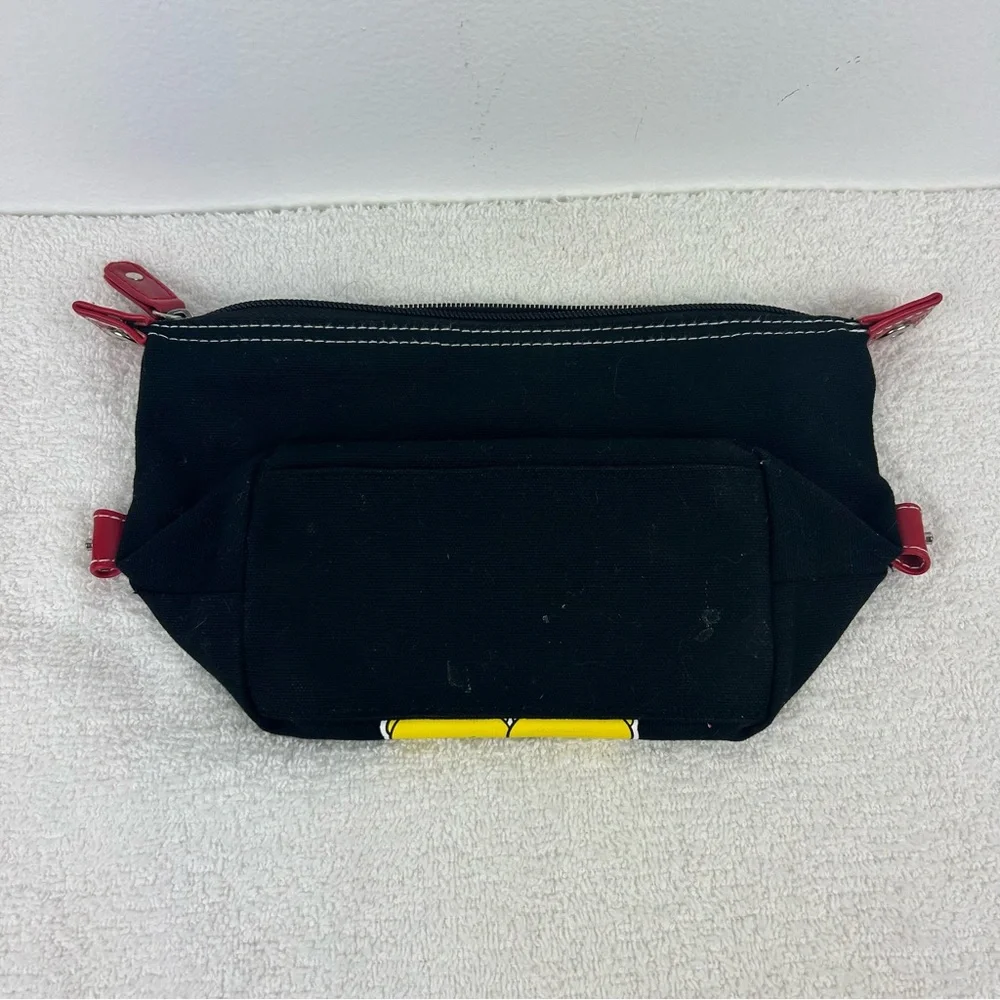Official Mickey Mouse Black Canvas Pouch with Yellow Accents & red sequins